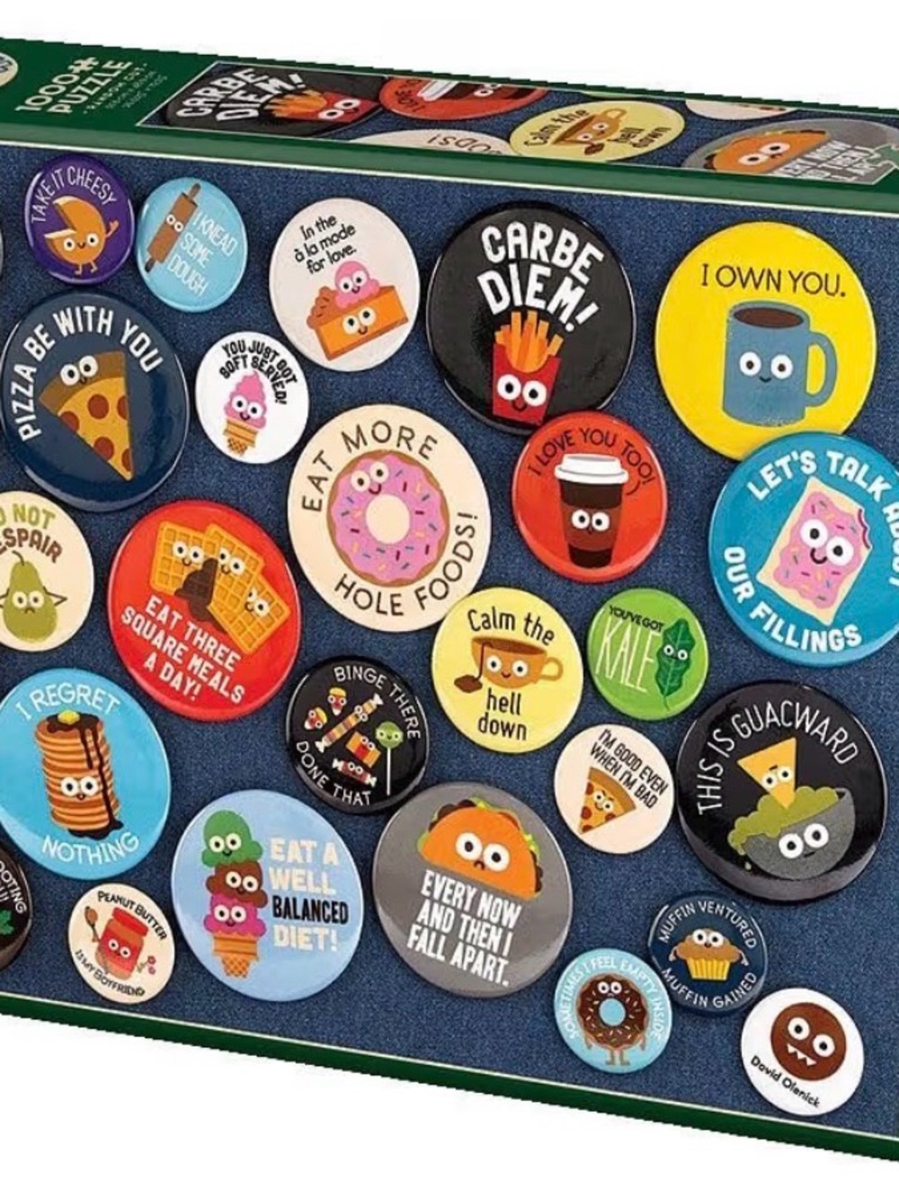 Playful Food Pun Button Pin Set — Assorted Colorful Food Pins